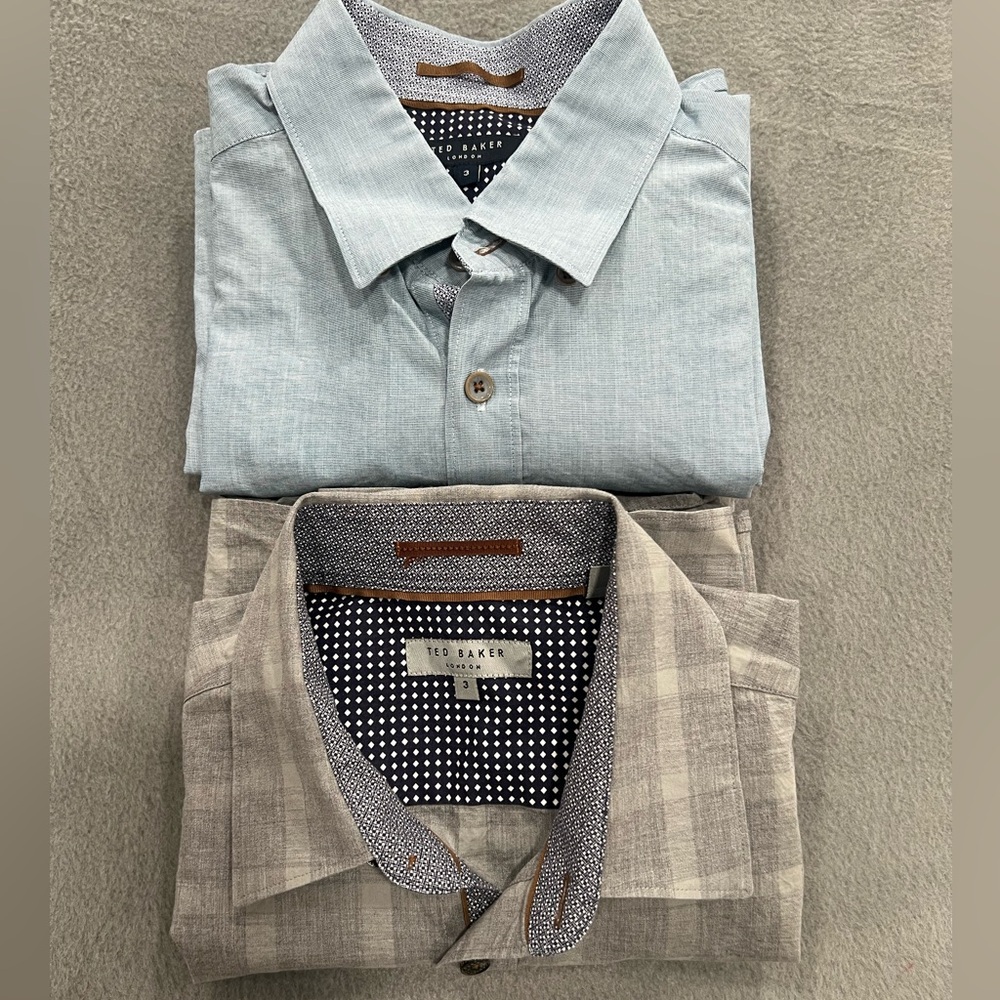 Lots Of 2 Ted Baker Long Sleeve Shirt Mens Button Down Size 3